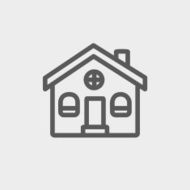 Church building thin line icon