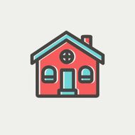 Church building thin line icon N3