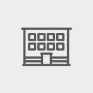 Modern office building thin line icon