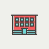 Modern office building thin line icon N3