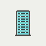 Building thin line icon N4