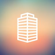 Small office building thin line icon N2