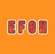 E F G H - Grunge Colorful Retro Type