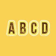 B C D A - Grunge Colorful Retro Type