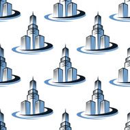 Office and skyscrapers seamless pattern N2