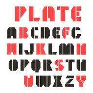 Sans serif stencil-plate font