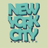 New York City Typography T-shirt Printing Design - vector N2