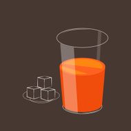 Glass of drink with ice