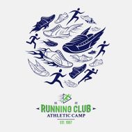 Running Club Label Template Shoes Pattern