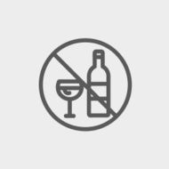 No alcohol sign thin line icon N2