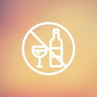 No alcohol sign thin line icon N3
