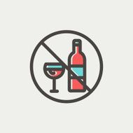 No alcohol sign thin line icon N4