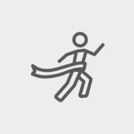 Winner crossed the finish line thin icon