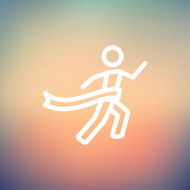 Winner crossed the finish line thin icon N2
