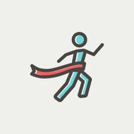 Winner crossed the finish line thin icon N3