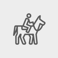 Horse riding thin line icon N2