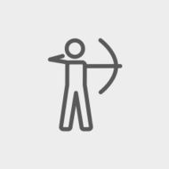 Archery sport thin line icon