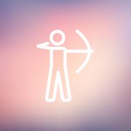 Archery sport thin line icon N2