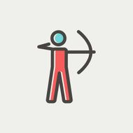 Archery sport thin line icon N3