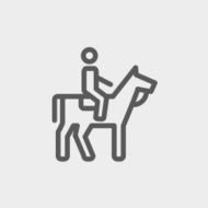 Horse riding thin line icon N3