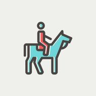 Horse riding thin line icon N5