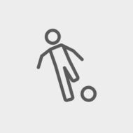 Soccer player to kick the ball thin line icon N2