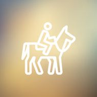 Horse riding thin line icon N6