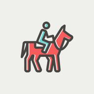 Horse riding thin line icon N7