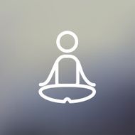 Yoga exercise thin line icon N3