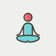 Yoga exercise thin line icon N4