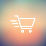Fast delivery shopping cart thin line icon N3