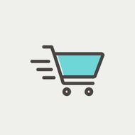 Fast delivery shopping cart thin line icon N4