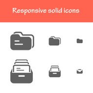 responsive solid folder -file icons