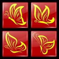 Butterfly Glass Icon N2