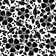 Seamless pattern with flowers and leaves Vector illustration
