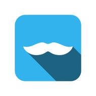 Christmas moustache flat icon