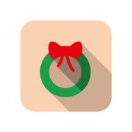Christmas flower flat icon