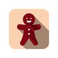 Christmas gingerbread man flat icon