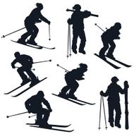 Skier silhouettes