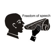 political speech speaker with newspaper in hand freedom of speech
