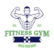 Sport Fitness Gym Label Template with Bodybuilder