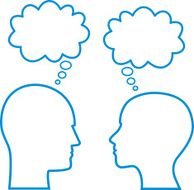 Male And Female Thought Bubble Profiles