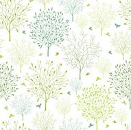 Spring Trees Seamless Pattern Background