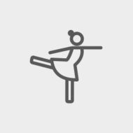 Ballet dancing thin line icon N2