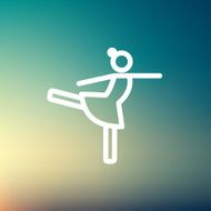 Ballet dancing thin line icon N3