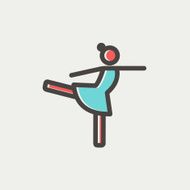 Ballet dancing thin line icon N4