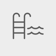 Swimming pool ladder thin line icon N2