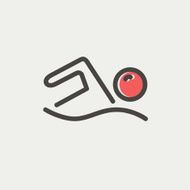 Pool wave thin line icon N3