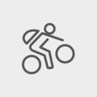 Mountain bike rider thin line icon
