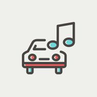 Car with music thin line icon N3